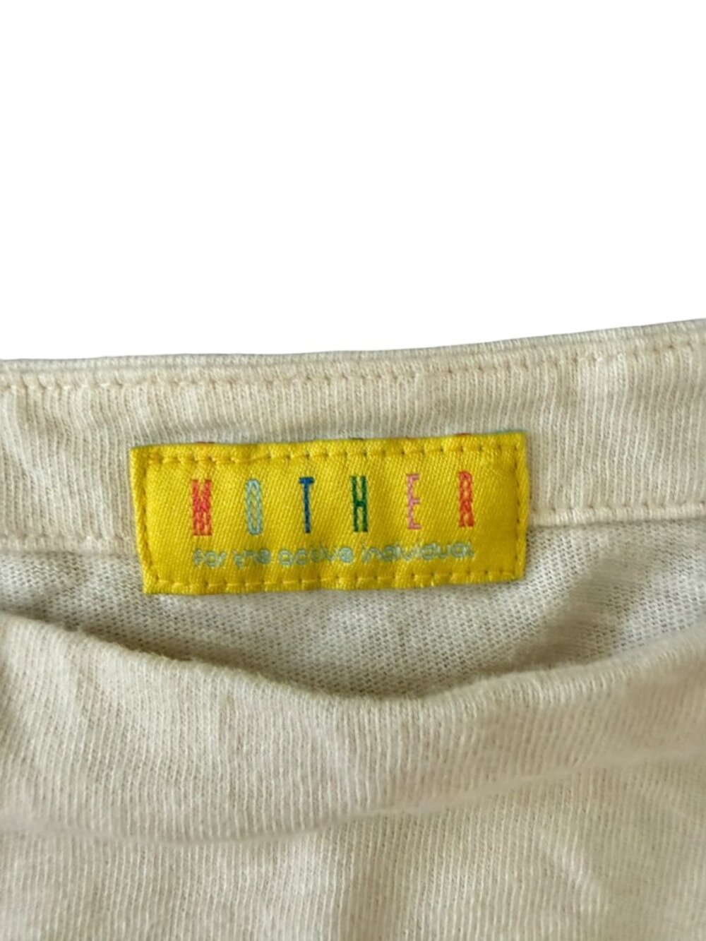 MOTHER "The Snipper" Tee – Primrose Wash – M- Honeybutter Yellow/Cream - Picture 3 of 12